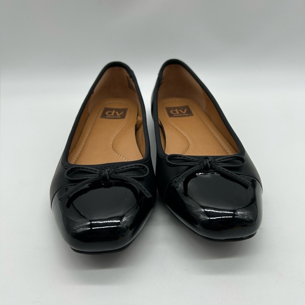 Moxy Black Vegan Ballet Flats Bow Detail | Women’s Size 9 | New With Box - Picture 6 of 12